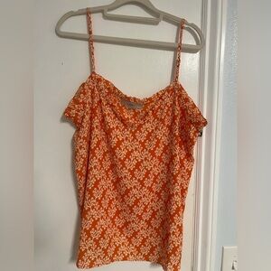 LOFT Orange and White Floral Camisole